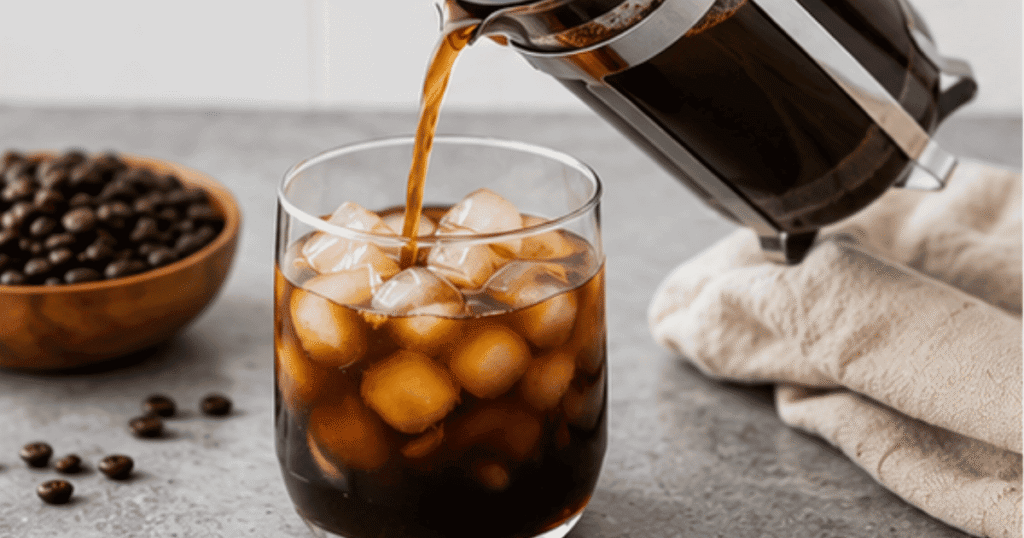 Glass of cold brew over ice