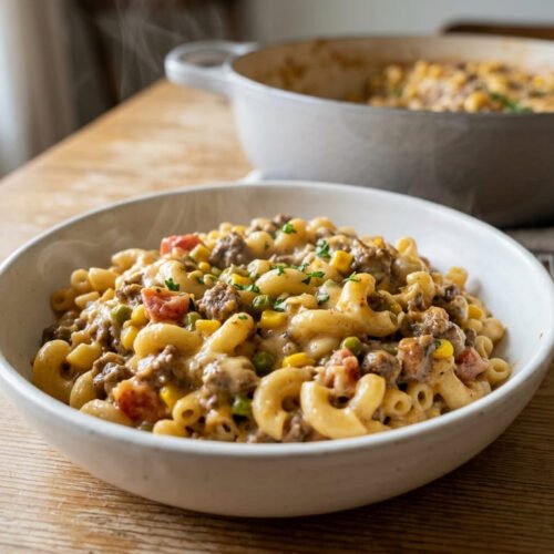 Shipwreck Dinner Beef and Macaroni Casserole
