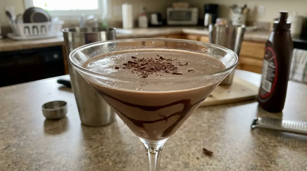 Finished homemade chocolate martini