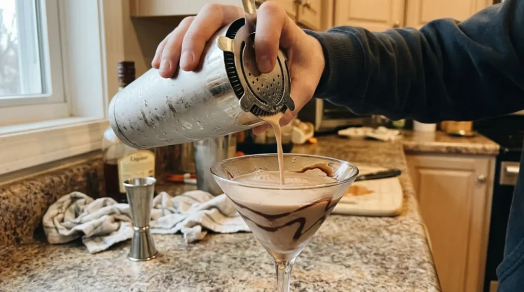 Straining the Chocolate Martini