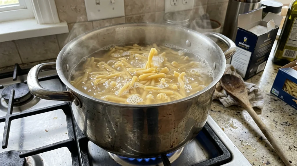 Casarecce Cooking in Salted Water