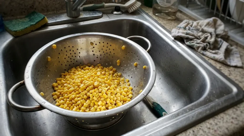 Chipotle corn salsa recipe Frozen corn thawing and draining