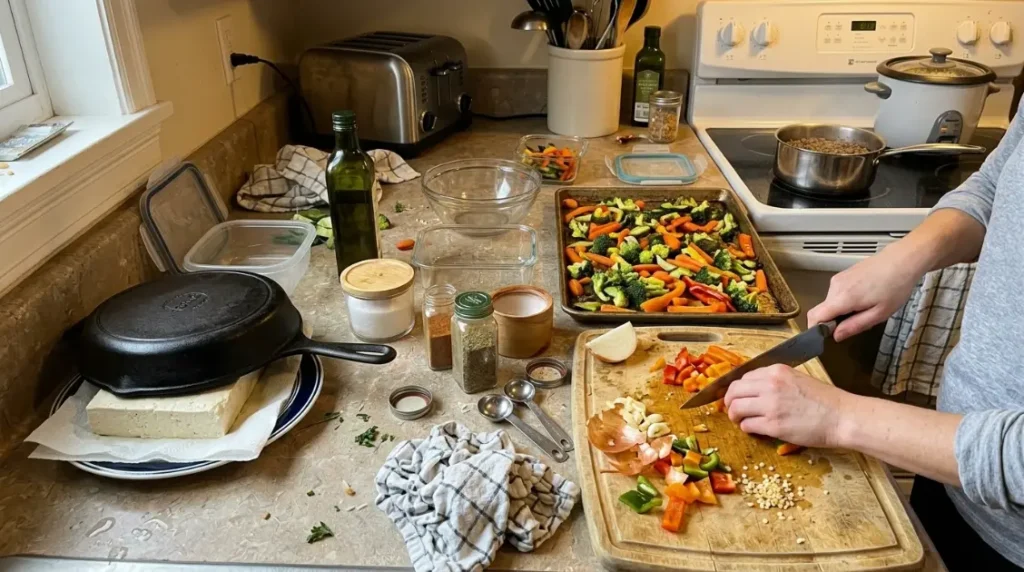 One-Hour Meal Prep in Progres